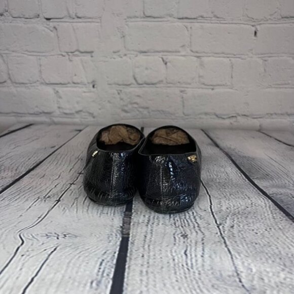 Tory Burch T travel classic black crinkle patent leather ballet flat, sz 6 - Picture 4 of 6